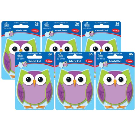 Carson Dellosa Colorful Owl Mini Cut-Outs, 36 Pieces, PK6 120133